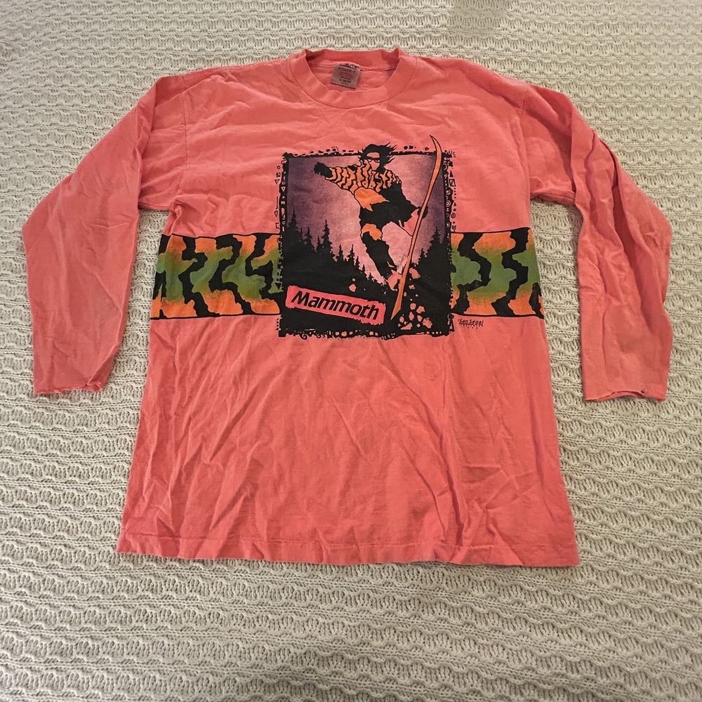 Vintage Mammoth Pink Ski Shirt With Cut Off Wrists Method‎ Men's XL Retro